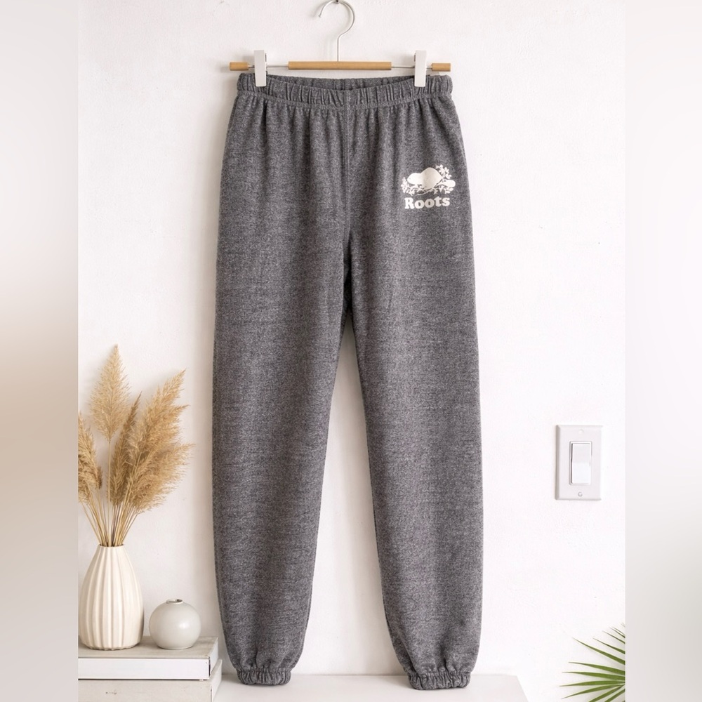 Women’s Size S Roots Salt and Pepper Grey Sweat pant Joggers Drawstring Waist